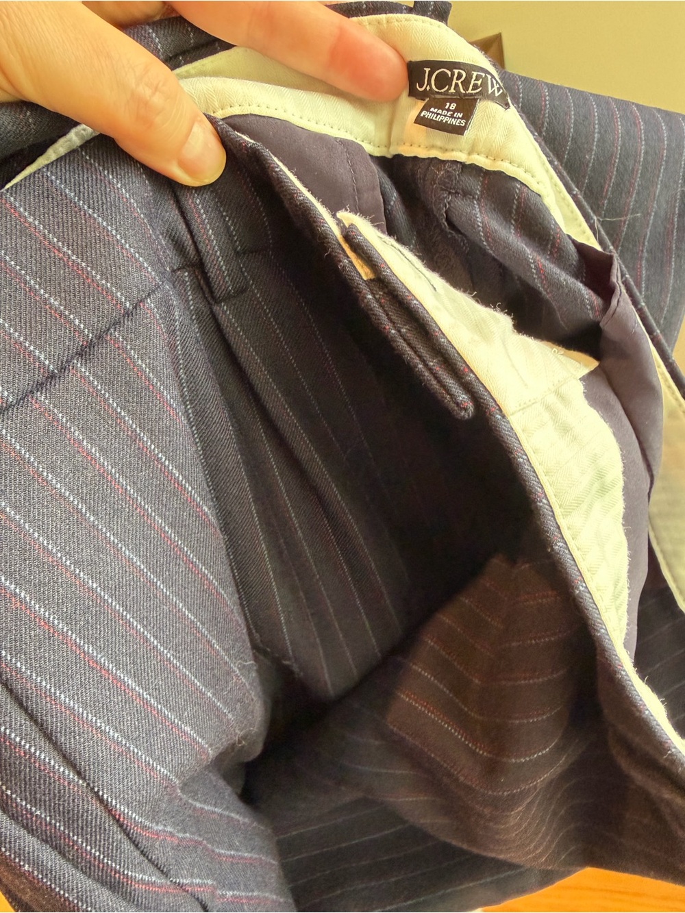 J. Crew Navy Pinstripe Dress Trousers - Picture 8 of 9
